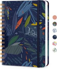 CICPAP Lined Spiral Journal Notebook, A5 College Ruled Notebook For Journaling, Note-Taking, And Daily Planning, Durable Hardcover With An Elegant Design,Midnight - ColorP - 查看 1