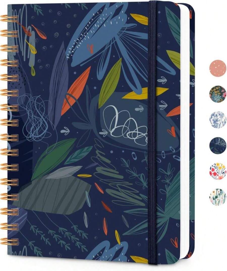 CICPAP Lined Spiral Journal Notebook, A5 College Ruled Notebook For Journaling, Note-Taking, And Daily Planning, Durable Hardcover With An Elegant Design,Midnight - ColorP - 查看 1
