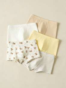 mini bala 5pcs Boys' Cotton Briefs, Breathable & Antibacterial, Soft & Skin-Friendly, No Rolling - Camel - View 1