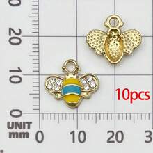 10/20pcs Enamel Bees Charms Crystal Rhinestones Honeybee Pendants Cute Animal Dangle Charms For Necklace Bracelet Jewelry Making - bee - View 10