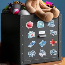 50张医疗主题贴纸，美观实用，可用于剪贴簿、日记本、笔记本电脑、保险杠、滑板、水瓶、电脑、手机、贺卡、相册、家具等装饰。 - 彩色 - 查看 5