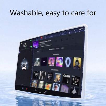 1pc Mirror Suitable For Tesla Model3/Y Silicone Screen Protectors And Automotive Interior Kits,Silicone Protective Frame For Central Control Screen, Car Interior Anti-Collision Protection,Car Accessories,Car Accessories For Woman,Car Decor