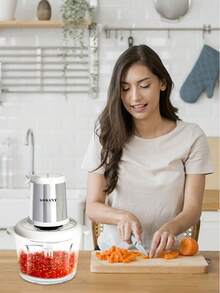 Picadora Eléctrica De Verduras Para Procesador De Alimentos3l Robot Cocina 800w Compacto Fácil Picar Y Moler - Plateado - Ver 2