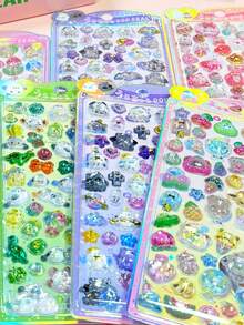 Hình dán 3D/Tự làm (DIY) chất lượng cao, có thể tái sử dụng, tự dính, trang trí DIY, hình dán tương tác cho trẻ em, hình dán trang trí hàng ngày, hình dán trang trí tiệc, trò chơi dán hình cho trẻ em, hình dán trang trí văn phòng và trường học. - Nhiều màu - Xem 1