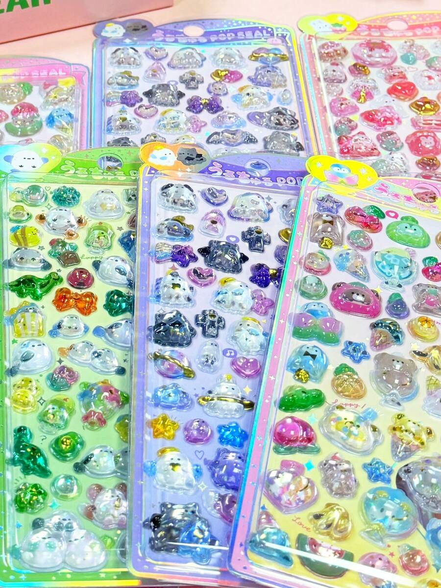 Hình dán 3D/Tự làm (DIY) chất lượng cao, có thể tái sử dụng, tự dính, trang trí DIY, hình dán tương tác cho trẻ em, hình dán trang trí hàng ngày, hình dán trang trí tiệc, trò chơi dán hình cho trẻ em, hình dán trang trí văn phòng và trường học. - Nhiều màu - Xem 1