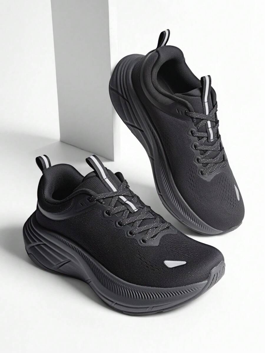 Men's Walking Shoes Running Tennis Cushioning ActiveBreeze Non Slip Athletic Gym Workout Comfortable Fashion Sneakers - 黑色 - 查看 1