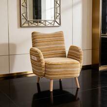 Living Room Chairs - Mustard Yellow + Boucle - View 1