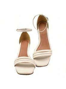 Women's Sandal With 7.5 Cm Heel And Closed Back, 1263.02 - 香檳色 - 查看 2