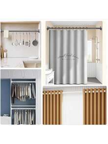 Stainless Steel Extra Long Extendable Curtain Rod, Closet Hanging Rail, Laundry Drying Rack, Towel Bar, Suitable For Curtains, Doors, Bedrooms, No Drilling Required - Multicolor - View 4