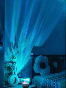 1 đèn chiếu cực quang 7 màu, có điều khiển từ xa, dùng nguồn USB, đèn tạo không khí cực quang, 7 màu RGB, thích hợp cho phòng ngủ, phòng chơi game, phòng khách - Món quà Giáng sinh lý tưởng, trang trí phòng khách | Đèn tạo không khí huyền ảo | Đèn trang trí, đèn ngủ sao trời - Nhiều màu - Xem 4