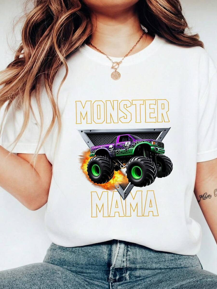 Monster Truck Mama Monster Truck Are My Jam Truck Lovers Women Sweatshirt-2 - Black 2 - View 1