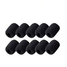 10 Black Microphone Protective Covers, Replacing Headphone Sponge Covers, Windproof Covers, Sponge Covers, Microphone Covers, Suitable For Conference Microphones. - 5PCS - Black - View 11