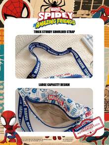Marvel 1个漫威官方授权蜘蛛侠图案男士腰包，多功能斜挎包，男童休闲斜挎包，轻便可调节肩带胸包，卡通零钱包，臀包，适合男士、男孩、青少年、年轻粉丝、学生，完美适用于日常上学、户外玩耍、主题公园游玩、假日旅行、运动。 - 彩色 - 查看 10
