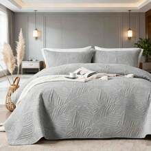 3 Pcs Bed Comforter Set,Queen Comforter Set,Edredones Para Cama Queen Size Quilt Bedding Set,Sky Blue Cozy Microfiber Quilt,Modern Geometric 3-Piece Set(1 Quilt+2 Pillow Shams) Queen/Full 90''X96'' Soft Skin-Friendly Lightweight Warm Breathable Fluffy Plush All-Season Holiday Bedding For Bedroom Home Living Room Dorm Decor - Grey - View 4