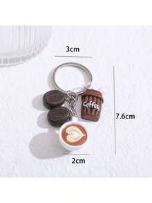 1pc Coffee Cup Decor Keychain, Minimalist Coffee Cup Key Chain Bag Charm Car Key Accessory, Cute Coffee Themed Keychain For Women Men Teens, Versatile Bag Charm Car Key Pendant For Daily Carry, Simple Style Coffee Cup Key Ring For Backpack Purse Handbag Decor, Lightweight Coffee Cup Keychain For Car Keys Office Keys, Fashion Minimalist Coffee Key Accessory For Daily Use & Gift, Exquisite Coffee Cup Charm For Bag Car Key Decoration, Casual Minimalist Coffee Keychain For Daily Commute & Outfit Match, Practical Coffee Cup Key Chain For Key Storage & Bag Decoration - Multicolor - 查看 4