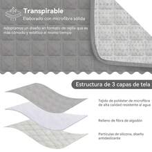 Juego de Fundas para Sofá Capitonado 3 Piezas – Protector Lavable Impermeable Antimanchas y Antidesgarros, Tejido Súper Suave con Correas Ajustables, Perfecto para Proteger Muebles en Sala, Departamento o AirBnB - Gris Claro - Ver 3