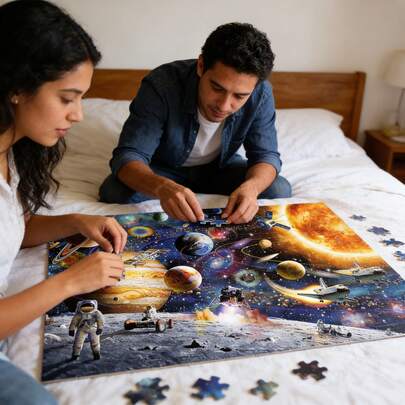 Puzzle Espacial de 1000 Piezas | Rompecabezas de la Galaxia y Planetas para Adultos y Adolescentes | Decoración de Hogar Ideal para Regalo