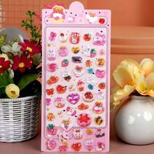 3D Solid Crystal Epoxy Resin Embossed Stickers, Cute Cartoon Rabbit, Bear, Shiba Inu Dog Decals - Multicolor - View 4