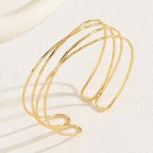 Arm Cuff Jewelry For Women Upper Arm Cuffs Bracelet Bangles Metal Plated Band Adjustable Accessories Gift - Màu G B - Xem 5
