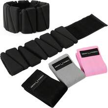 Polainas para Tobillo 1 kg – Pesas Tobillos y Muñecas | Tobilleras con Peso, Muñequeras + Ligas de Resistencia, Bandas Elásticas para Ejercicio - 1 - Ver 2