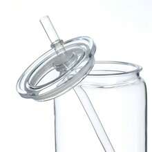 2个双层壁马克杯 | 16盎司透明塑料杯，带竹盖和吸管 | 预钻孔雪球杯，适用于雪球亮片DIY梅森罐 - 彩色 - 查看 4