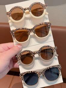 2/4Pcs/Set New Baby Girls Boys Cute Leopard Irregular Square Kids Children Fashion Glasses Classic Eyewear - Multicolor - View 2