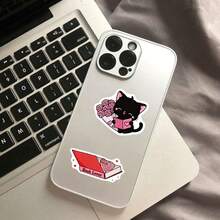 50PCS Pink Valentine's Day Bookish Series Stickers,Creative Cartoon Stickers, DIY Decorate Gift Boxes, Envelopes, Mobile Phones, Water Cups, Waterproof Stickers - Multicolor - View 7