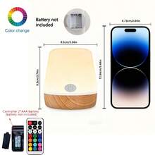 1pc RGB Eye-Care Lamp, LED Light Source, Bedside Night Light, Atmosphere Light, Bedroom Lighting, Suitable For Room, Nighttime Lighting, Illumination, Hanging Design, Control Function, Battery Powered (Batteries Not Included), Reading Lamp - Bedside Lamp - View 3