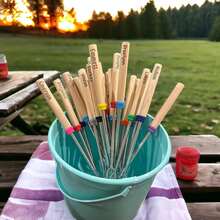 S'mores Sticks For Roasting Marshmallows And Hot Dogs Over The Campfire. BBQ. Cooking Utensil. Personalized Skewer Gift. Camping, Marshmallow Roasting Sticks, S'more Stick, Roasting Stick, Personalized Gift, Expanding Or Expandable Roasting Stick, Hot Dog Stick, Camping, Custom Engraved S'mores Roasting Stick Set - Multicolor - View 2