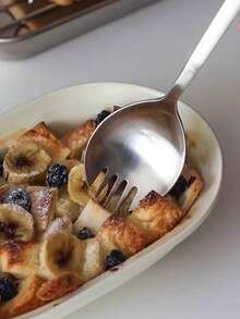 5pcs Stainless Steel Watermelon Spoon & Fork 2-In-1 Thickened Salad Spoon - Silver - View 3