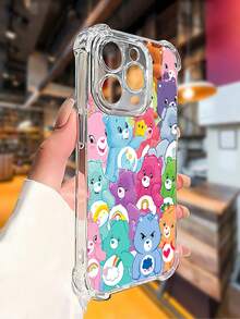 Bonita funda de TPU anticaídas con estampado de oso colorido, compatible con fundas de , OPPO, Vivo, Redmi, , , Honor y ,  17,  16 Pro Max,  15 Pro Max,  13 y  12. Fabricada en TPU, ofrece protección anticaídas. Ideal como regalo para familiares, amigos, seres queridos, novios o novias, y para Navidad.funda de ,  funda de  16, Navidad,  fundas de , funda de  15,  17 Pro Max, fundas para , funda de  16 Plus, regalos de Navidad, funda de  13 - LB4 transparente - Ver 3