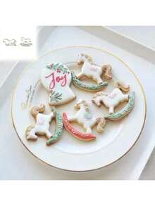 1 pieza/2 piezas Cortador de galletas con forma de caballo, molde de galletas de acero inoxidable con forma de caballo DIY, herramienta de cocina para hornear, cortador de galletas, molde de pastel, molde de galletas divertido para el Año del Caballo 2026 - Plateado - Ver 12