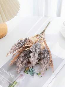 1/80 cành sậy nhân tạo, bó hoa sậy giả mềm mại, cỏ lau trang trí, thích hợp cho trang trí nhà theo phong cách Boho, đám cưới, ngày Valentine, sinh nhật, lễ tốt nghiệp, trang trí mùa xuân và mùa thu, cây nhân tạo. - Màu tím - Xem 4