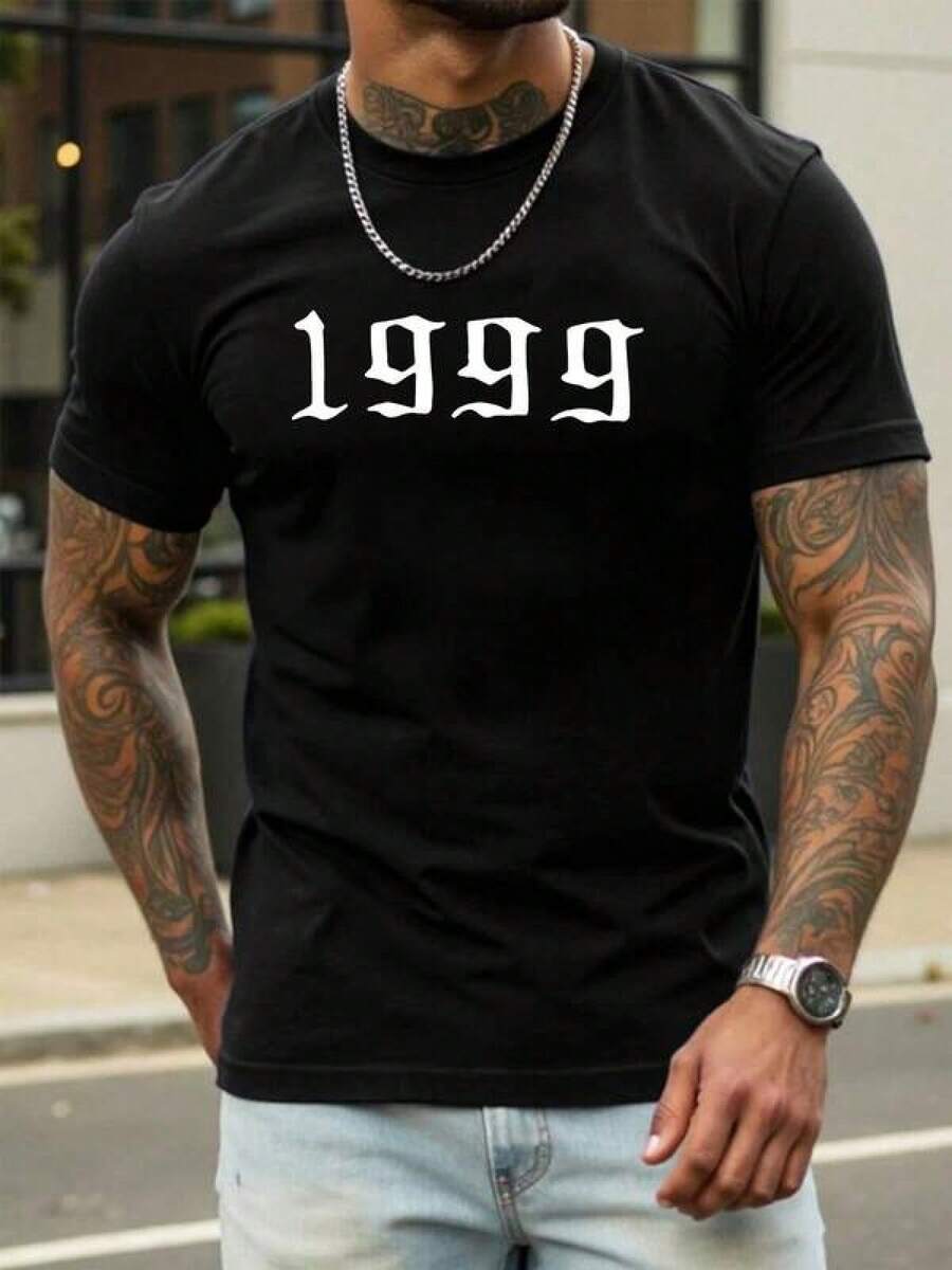 Men T-Shirts - 黑色 - 查看 1