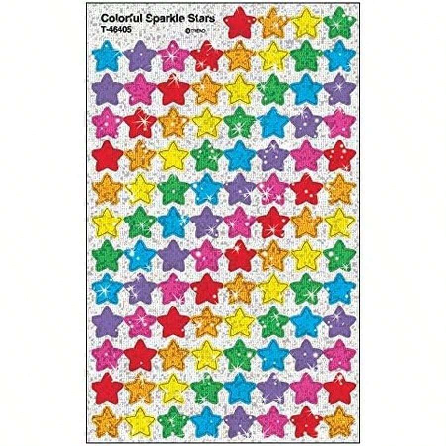 Enterprises, Inc. Colorful Sparkle Stars SuperShapes Stickers, 400 Ct - / - View 1