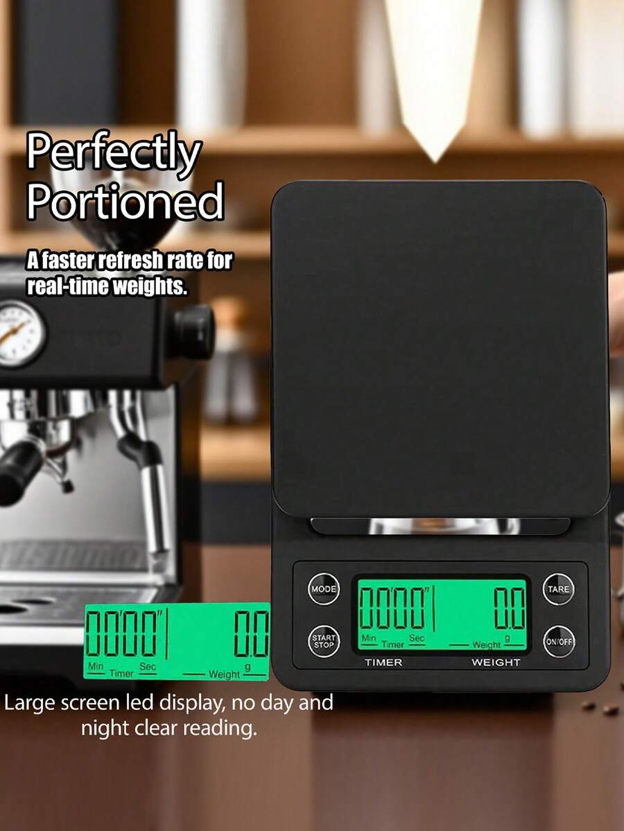 1 chiếc cân nhà bếp kỹ thuật số đa chức năng độ chính xác cao màu đen, cân nấu ăn độ chính xác cao, cân cà phê cầm tay kiểu Ý, cân cà phê thông minh phù hợp cho pha và pha cà phê nhỏ giọt, cân cà phê có chức năng trừ bì, màn hình LED. - Nhiều màu - Xem 1