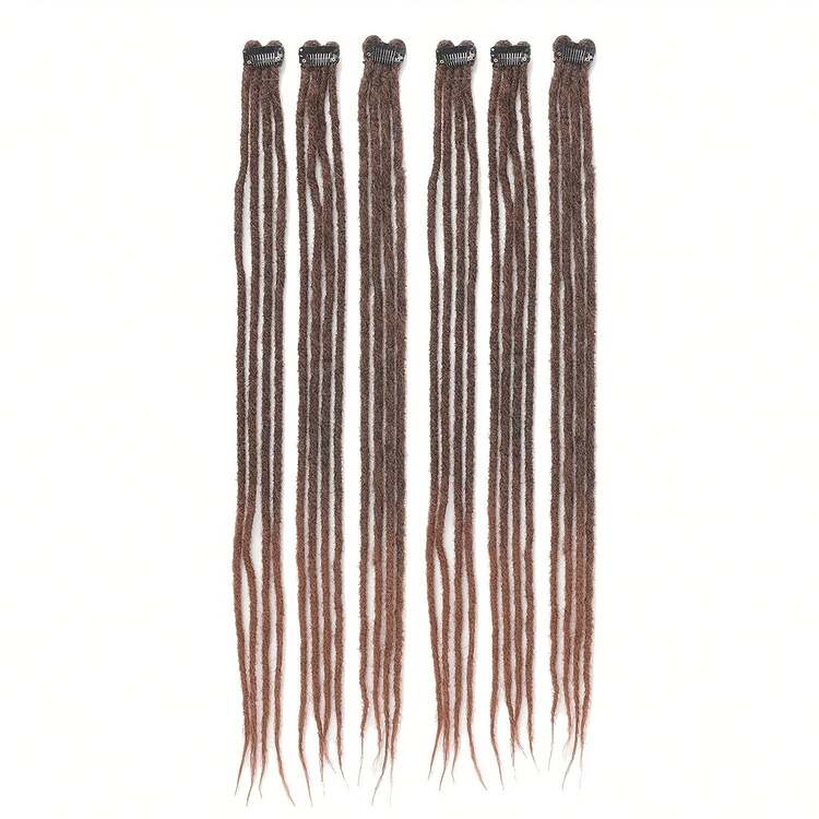 6 lọn tóc nối kiểu dreadlock kẹp, dài 24 inch, chất liệu tổng hợp, mềm mại, làm thủ công, dành cho nữ. - Nhiều màu - Xem 11