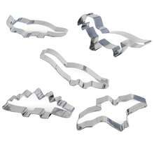 Molde para galletas con forma de dinosaurio, molde de galletas de dinosaurio de metal de acero inoxidable divertido, molde para panqueques con forma de dinosaurio para niños, regalos para el Día de la Madre, artículos para mamá, suministros de repostería - Plateado - Ver 13