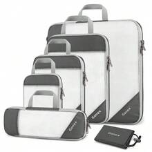 Compact Travel Organizer Set: 6-Piece Mesh Packing Cubes For Efficient Luggage Storage And Accessory Organization - Multicolor - View 1