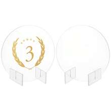 2/4/6pcs Acrylic Blank Desk Labels, Transparent Round Table Plates, Blank Acrylic Table Number Signs, Suitable For Restaurants, Bars, Weddings, Parties, Transparent Design Reusable Event Display Stands - Clear - View 1