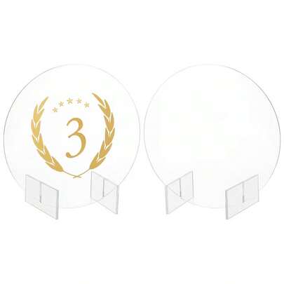 2/4/6pcs Acrylic Blank Desk Labels, Transparent Round Table Plates, Blank Acrylic Table Number Signs, Suitable For Restaurants, Bars, Weddings, Parties, Transparent Design Reusable Event Display Stands