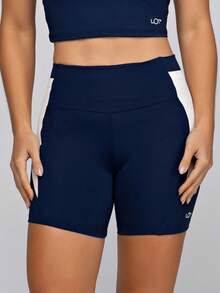 LOT FITNESS Women's Fitness Set: Gym Top With High Support And Shorts With Pockets - Frame - 藏蓝色 - 查看 8