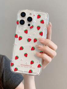 1个时尚创意全屏草莓花朵字母图案手机壳，适合作为节日礼物，兼容三星、苹果XS/XS Max/XR/11/12/13/14/14 Plus/15/15 Plus/16/16 Plus/7/8 Plus/17/17 Pro等型号 - 彩色 - 查看 8