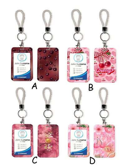 1个ABS樱桃图案时尚个性化钥匙扣吊坠，包包挂饰，学生巴士挂饰