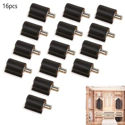16pcs Furniture Cupboard Cabinet Bracket Pin Pegs Plank Plastic Support Bracket Cam Connector Fixing Fittings Hardware