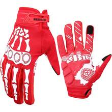 Guantes de ciclismo de esqueleto para motocicleta, guantes acolchados de montaña, para hombres y mujeres, resistencia al aire última intervensión, para ciclismo, escalada, senderismo, guantes de dedo completo. - Rojo - Ver 1