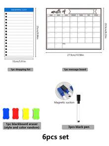Zmazywalny magnetyczny kalendarz do lodówki, notatka z listy zakupów, miesięczny planer rodzinny, menu, wystrój kuchni, akcesoria do lodówki, lista obowiązków domowych i planowanie menu - Wielokolorowe - Zobacz 16