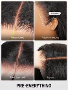 MEGALOOK Fashionable Fluffy Long Hair Natural Looking Human Lace Wig - SNatural - View 2