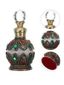 1瓶15毫升高端香薰精油，水晶瓶身，小型可填充香薰瓶，假日旅行香氛分装瓶，复古迪拜风格，母亲节礼物，女士礼物，情人节礼物，家居生活 - 彩色 - 查看 5