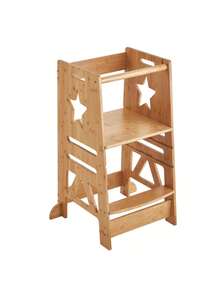 Tower Step Stool, 3-Level Height Adjustable Toddler Step Stools For Kids, Bamboo Kids Standing Tower Learning Stool With Safety Rail For Kitchen Counter Bathroom, 350LBS - Màu gỗ - Xem 8